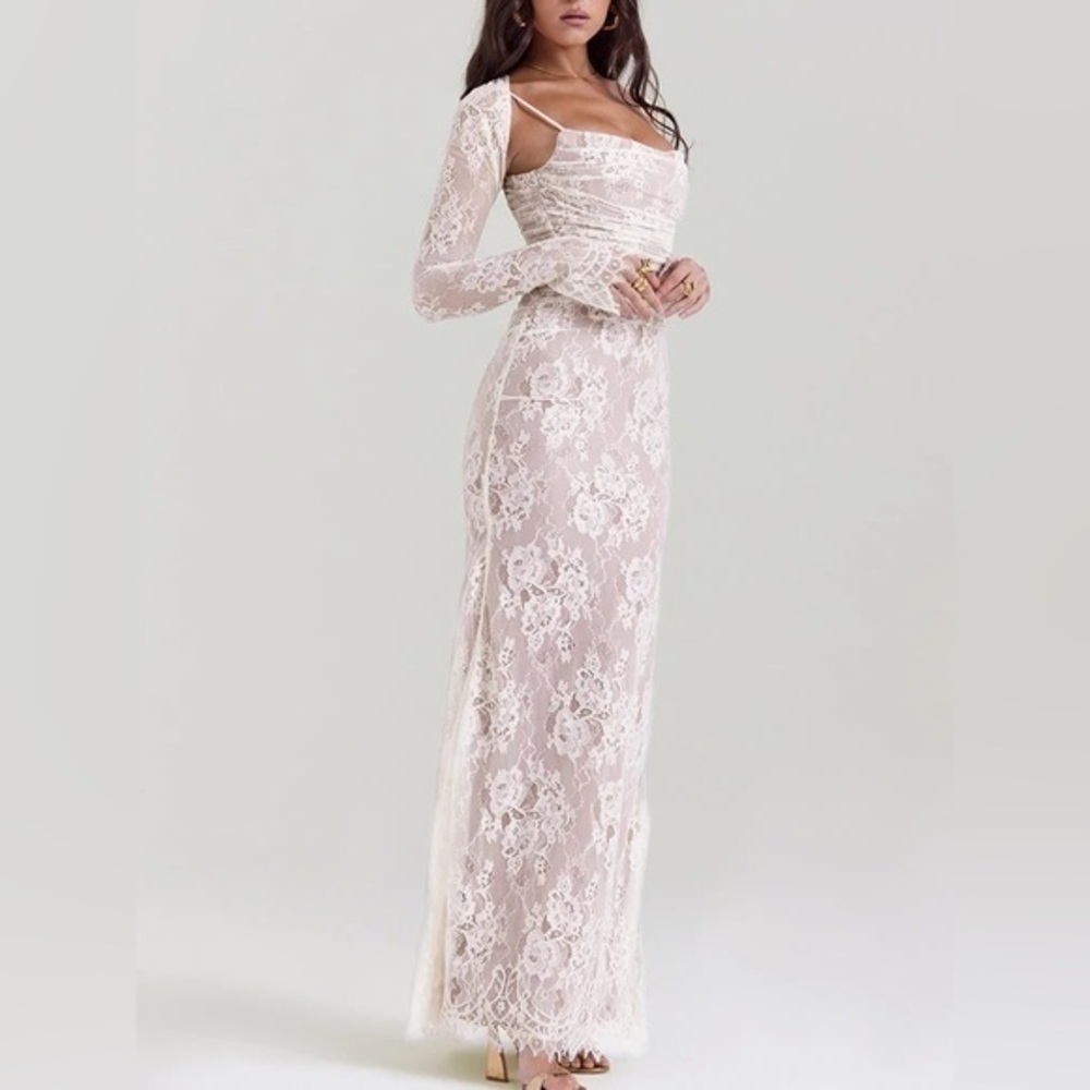 SALE | Lace ruched maxi dress NWT